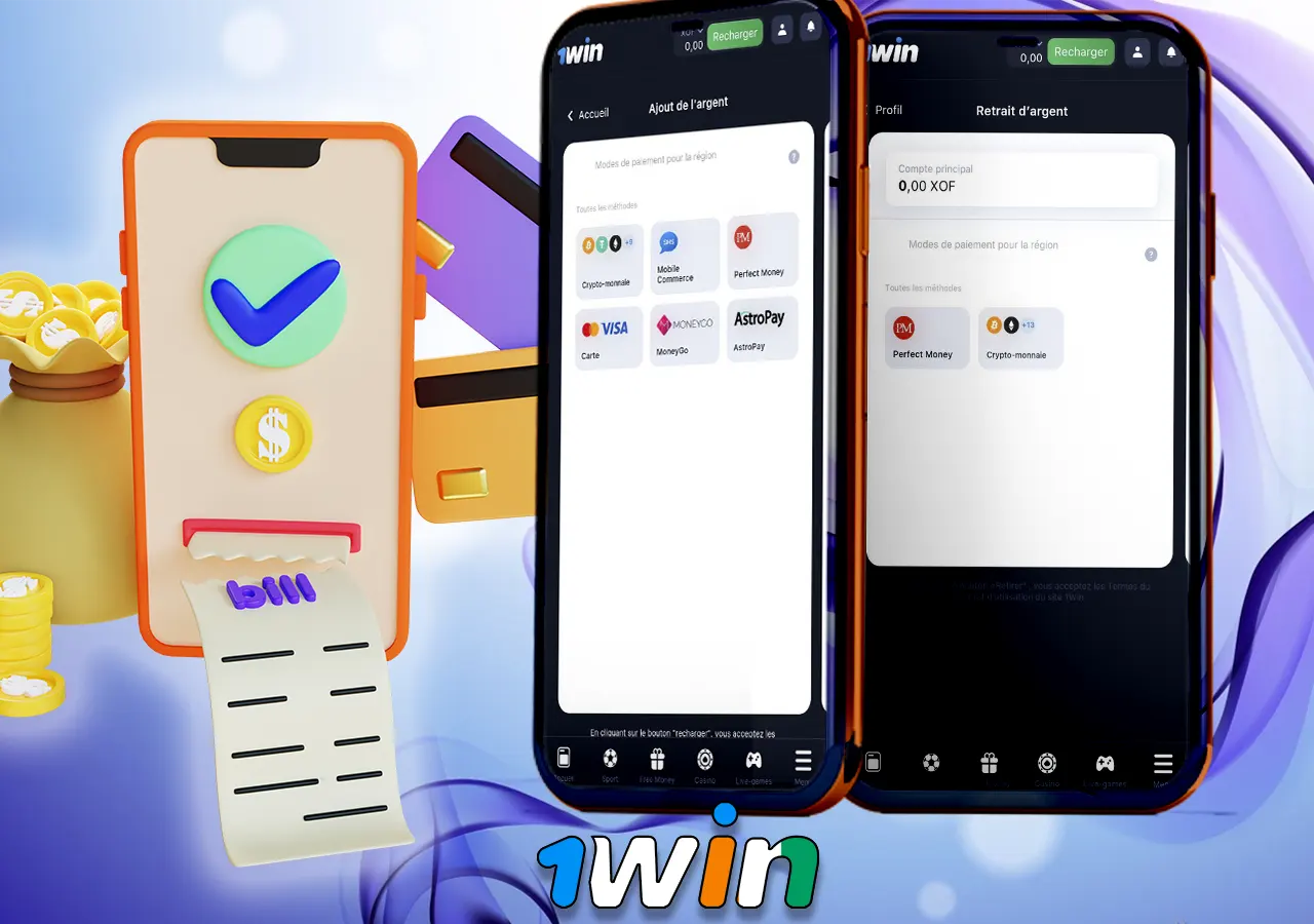 Différentes méthodes de paiement chez 1Win
