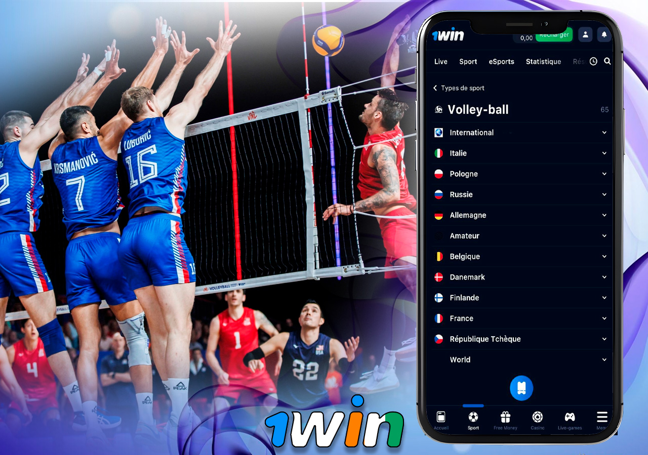 Pari sur le volleyball dans 1Win app