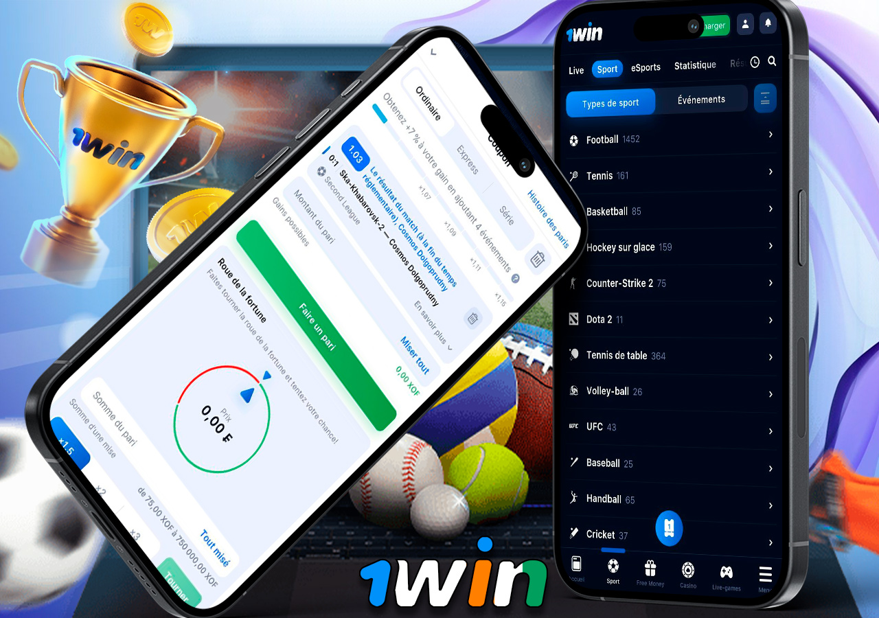Parier sur les sports dans l'application 1Win