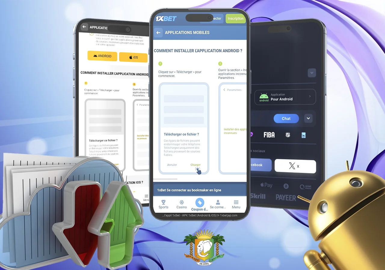 Le processus de téléchargement de l'application mobile de divers bookmakers