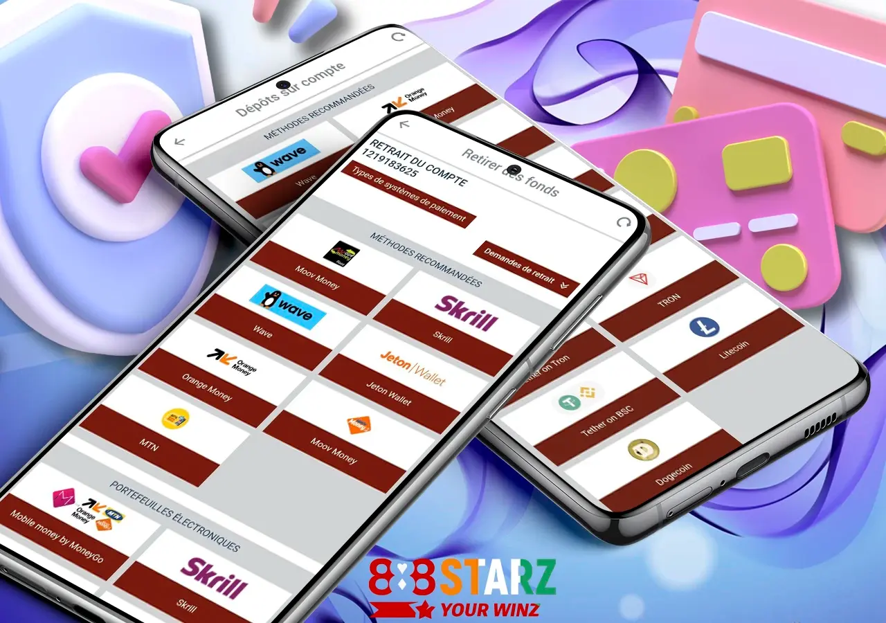 De nombreuses façons de déposer et de retirer vos gains sur 888Starz