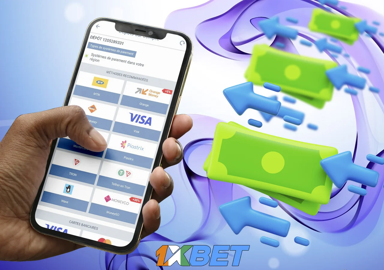 Dépôt 1xBet via téléphone mobile
